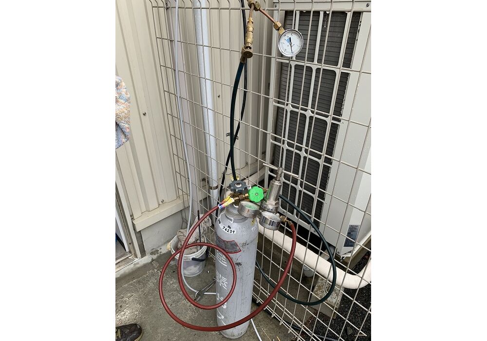 耐圧気密テスト開始 窒素3.1Mpa充填24h放置①　